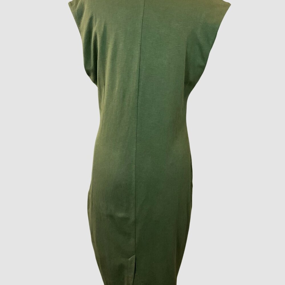 Banana Republic Waimea Olive Above-Knee Button-Front Sleeveless Knit Dress M NWT - Picture 5 of 9